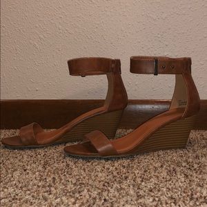 Tan Wedges w/ Ankle Strap